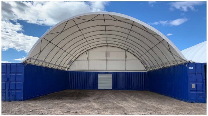 20 X 40ft Container Dome Shelter (6 X 12M) Incl Back Wall